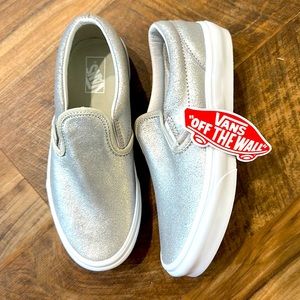 Vans silver slip ones US 4.5 kids New
